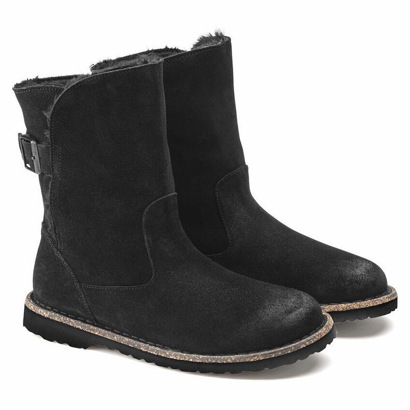 Birkenstock Uppsala Shearling Ruskind Læder Støvler Dame Sort | DK 33YXF